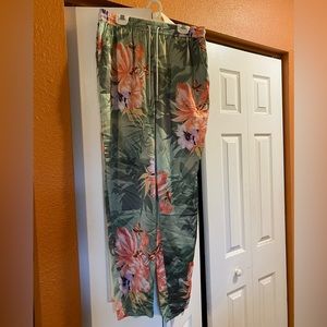 Guess satin floral jogger pants